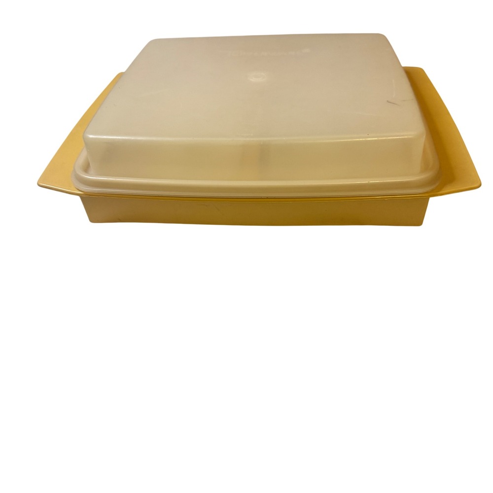Tupperware Vintage Deviled Egg Carrier Harvest Gold 723-3 16 Slot Serving Tray